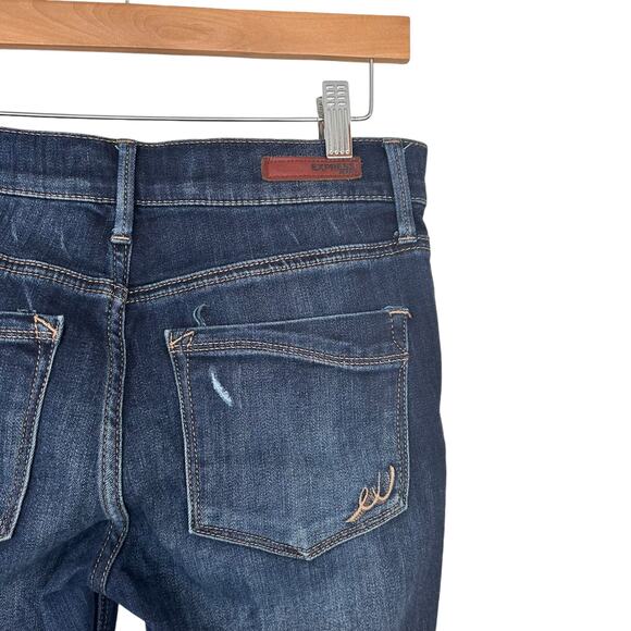 Express Distressed Mid Rise Skinny Jeans Sz 4 - Picture 5 of 6